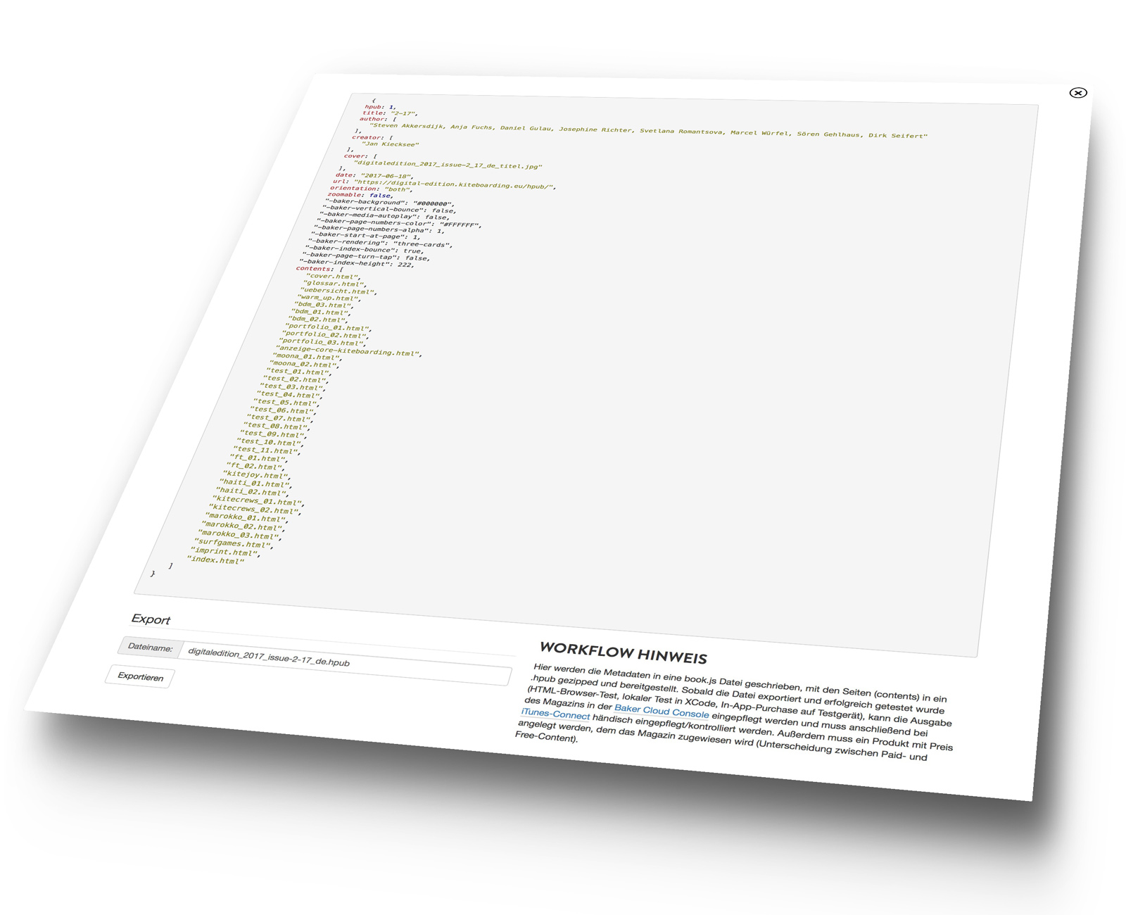 Export Übersicht, Kontrolle, Abfahrt!