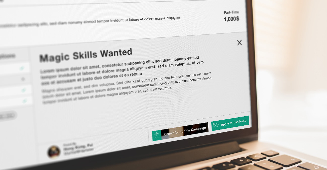 Bewerbung Collision Ein Key-Visual Mockup zur fünfminütigen Projektpräsentation auf der Collision 2015, New Orleans/USA